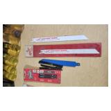 Hand Tools and Accessories including Stanley Block Planes, Chisels, Blades, and Hole Saws