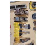 Hand Tools and Accessories including Stanley Block Planes, Chisels, Blades, and Hole Saws