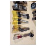 Hand Tools and Accessories including Stanley Block Planes, Chisels, Blades, and Hole Saws