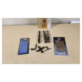 Assorted Drill Bits and Accessories including Titanium Drill Bits, HSS Twist Drills, and Drill Keys