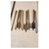 Assorted Drill Bit Set including Black & Decker Forstner Bit, Drill Master Auger Bit Set, and Spade Bits