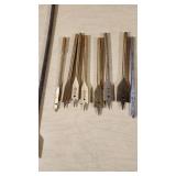 Assorted Drill Bit Set including Black & Decker Forstner Bit, Drill Master Auger Bit Set, and Spade Bits