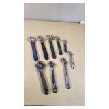 Adjustable Wrenches Various Sizes and Brands