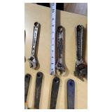 Adjustable Wrenches Various Sizes and Brands