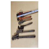 Ridgid and Other Brands Pipe Wrenches Assortment