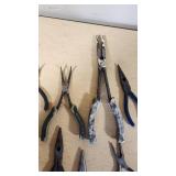 Various Pliers and Hand Tools Lot Including Different Sizes and Styles