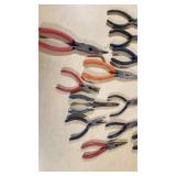 Various Pliers and Hand Tools Lot Including Different Sizes and Styles