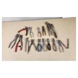 Lot of Mixed Pliers and Hand Tools including Slip Joint and Needle Nose Pliers