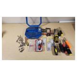 Various Hand Tools including Performax T25 Torx Insert Bit and Screwdriver Set, Mixed Driver Bits, and Accessories