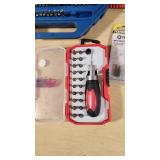 Various Hand Tools including Performax T25 Torx Insert Bit and Screwdriver Set, Mixed Driver Bits, and Accessories