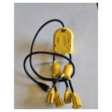 Yellow Jacket Power Cord Splitter with Four Outlets and Surge Protector