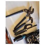 Ratchet and Sockets, Adjustable Pliers, and Utility Knife Tool Box