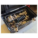 Ratchet and Sockets, Adjustable Pliers, and Utility Knife Tool Box