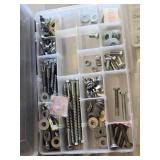 Plano StowAway Organizer Box with Assorted Hardware variety of screws, bolts, nuts, washers, anchors