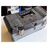 Tool Shop Soldering Gun and Assorted Tools, wire spool, various hand tools, a bathroom suction handle, and a toolbox