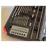 Drill Bit and Hole Saw Set including Various Sizes and Types In Case - Various Pieces Missing