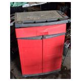 Rubbermaid Utility Cart with Drawer and Cabinet - Cracked Drawer, Difficult to pull out