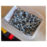 Various Hardware Fasteners and Anchors Lot including Teks Screws, Drywall Anchors, and Assorted Bolts