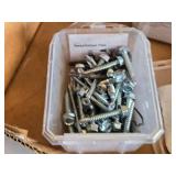 Various Hardware Fasteners and Anchors Lot including Teks Screws, Drywall Anchors, and Assorted Bolts