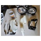 Jaguar Headlight Assembly with Reservoirs and Bracket
