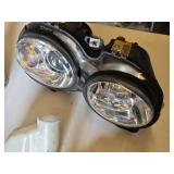 Jaguar Headlight Assembly with Reservoirs and Bracket
