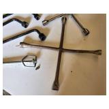 Lot of Automotive Tools including Lug Wrenches and Load Binder