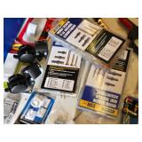 Huge Lot of Assorted Hardware and Tools including Screws, Clamps, Hooks, and Casters