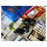 Huge Lot of Assorted Hardware and Tools including Screws, Clamps, Hooks, and Casters