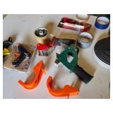 Assorted Tape and Adhesive Tools including Glue Guns, Tape Dispensers, and Plastic Mender
