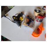 Assorted Tape and Adhesive Tools including Glue Guns, Tape Dispensers, and Plastic Mender