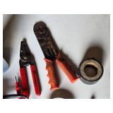 Electrical Tools and Supplies including Klein Tools Multimeter, Wire Strippers, and Cable Ties