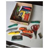 Box of Utility Knives and Scissors