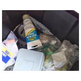 Hart Rolling Tool Box with Tools and Accessories including Nylon Locknut Assortment, Drill Bits, and Safety Helmets