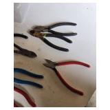 Lot of Pliers and Wire Cutters, Various Brands and Sizes