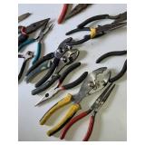 Mixed Hand Tools including Pliers and Cutters Assortment