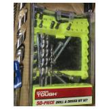 Hyper Tough 50-Piece Drill & Driver Bit Set, Bosch Rotary & Hammer Drill Bit, and Assorted Drill Bits - Some sets are missing bits
