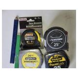 Husky, Stanley, and Tool Bench Tape Measures