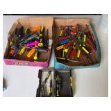 Lot of Mixed Screwdrivers and Tools Including Various Brands and Sizes - Almost all Phillips
