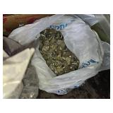 Huge Lot of Hardware and Tools such as socket trays, furniture leg braces, nails, picture hanging sets, and assorted hardware pieces