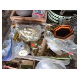 Huge Lot of Hardware and Tools such as socket trays, furniture leg braces, nails, picture hanging sets, and assorted hardware pieces