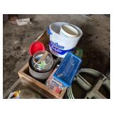 Huge Lot of Hardware and Tools such as socket trays, furniture leg braces, nails, picture hanging sets, and assorted hardware pieces