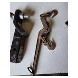 Trailer Hitch with Ball Mount, Chain Binder, and Scissor Jack