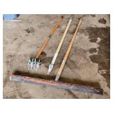 Cultivator with spiked wheels, and Squeegee