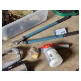 HydroHose Reel, Hand Spreaders, and Garden Tools