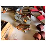 Vintage Roller Skates and Accessories Including Riedell Boots, Red Strap Skates, and Spare Wheels