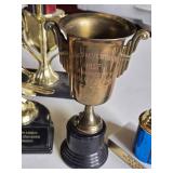 Trophies and Awards Lot Including Soccer, Softball, and Baseball Trophies