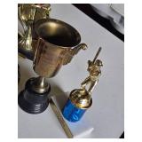 Trophies and Awards Lot Including Soccer, Softball, and Baseball Trophies