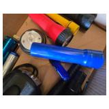 Camping and Outdoor Equipment including Coleman Lantern, Flashlights, and Compass