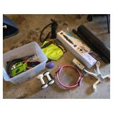 Various Exercise and Fitness Equipment including Mobility Wall Pro Series, Pilate Ring, and Dumbbells