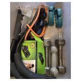 Various Exercise and Fitness Equipment including Mobility Wall Pro Series, Pilate Ring, and Dumbbells